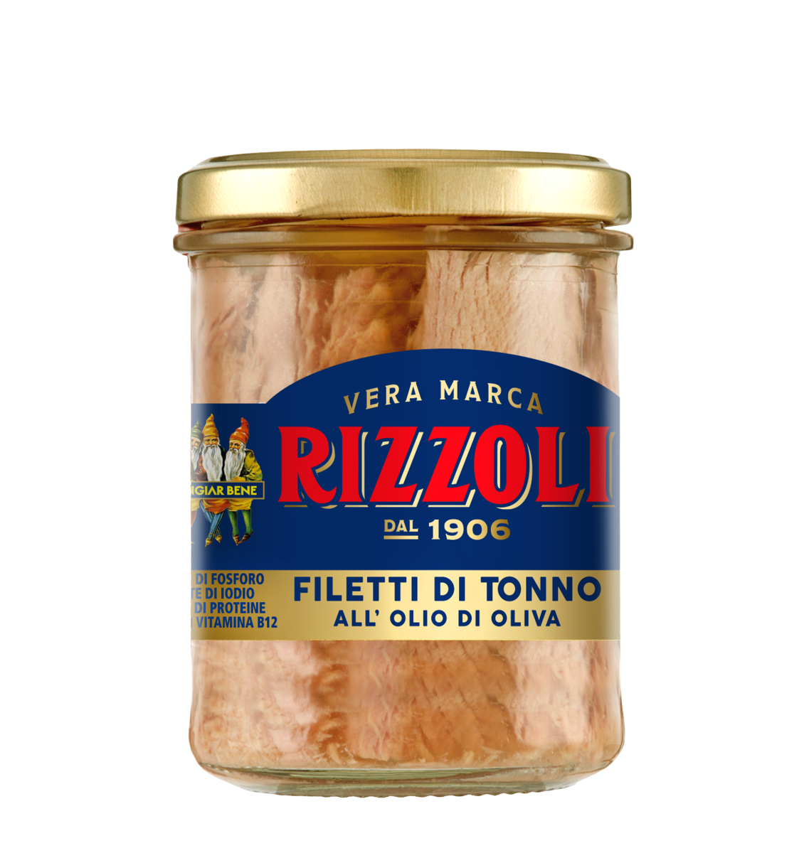 Tuunikalafilee oliiviõlis (klaaspurgis), RIZZOLI EMANUELLI, 200/140 g