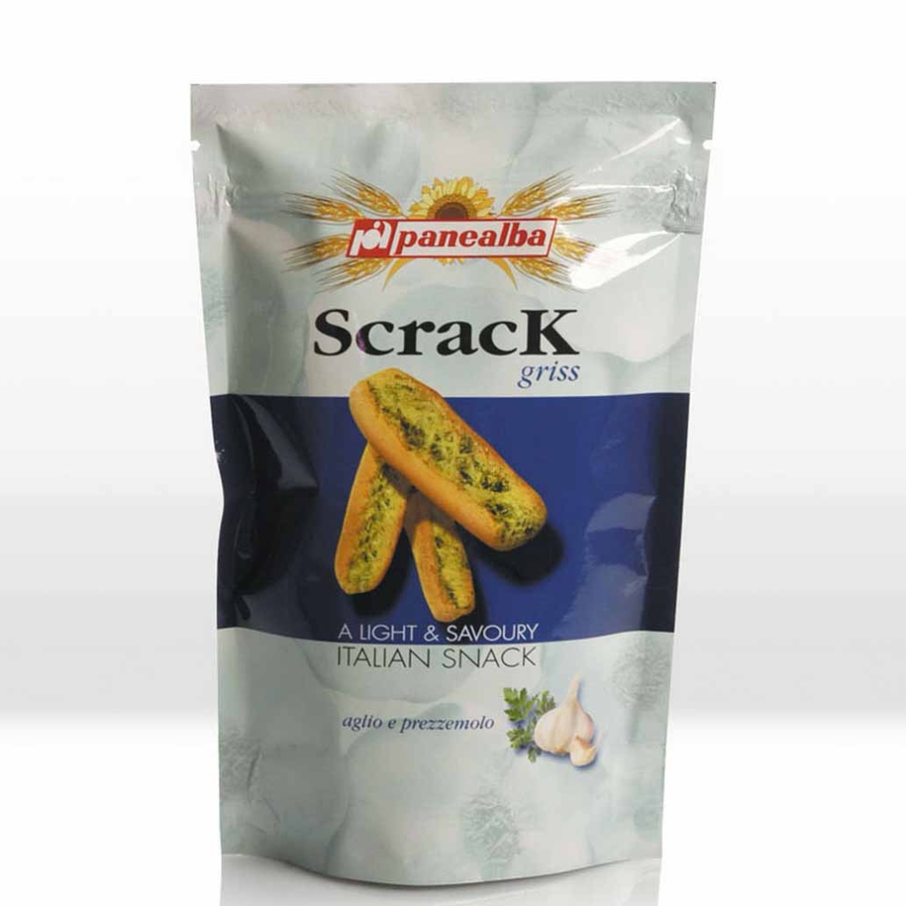 Scrack Grissini maitsestatud pulgakesed küüslaugu ja peterselliga, PANEALBA, 100 g