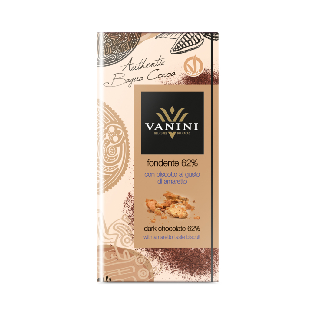 Vanini tume šokolaad 62% amaretto küpsise maitseline, VANINI, 100 g