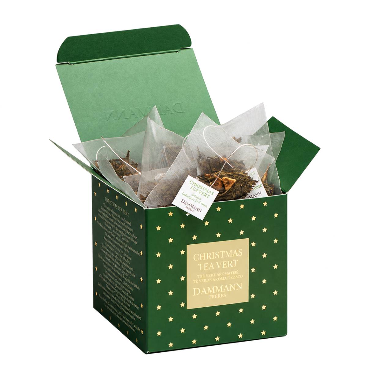 Maitsestatud roheline tee „Christmas Tea Vert” – 25 teepakki, DAMMANN FRÈRES, BB:06.2026