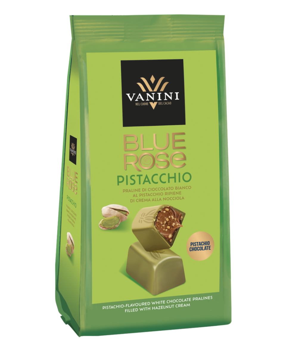 Pistaatsiamaitselised valge šokolaadi pralineed sarapuupähkli kreemi täidisega