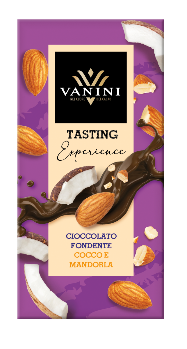 Vanini tume šokolaad kookose ja mandliga, VANINI, 75 g