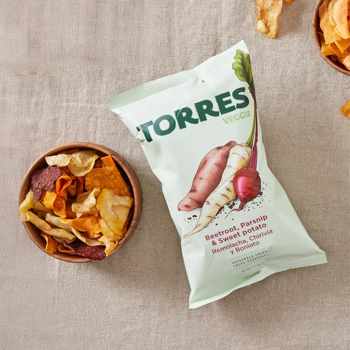 Köögiviljakrõpsud peedi, pastinaagi ja bataadiga, TORRES, 90 g