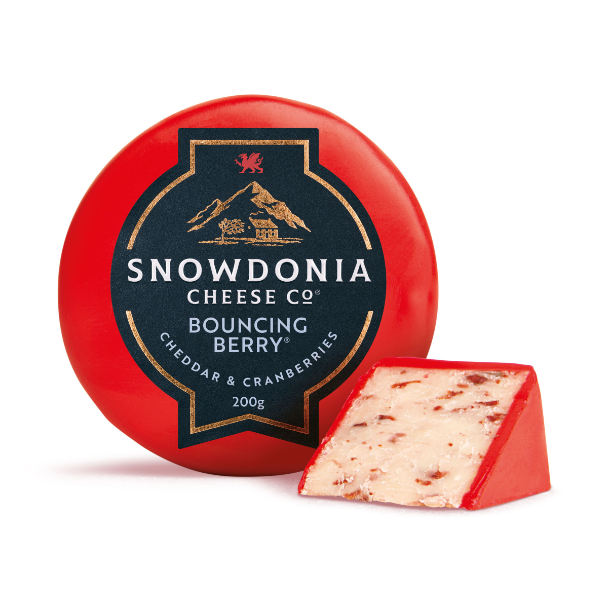 Cheddar juust BOUNCING BERRY jõhvikatega 200g, SNOWDONIA
