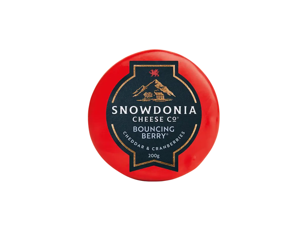 Cheddar juust BOUNCING BERRY jõhvikatega 200g, SNOWDONIA