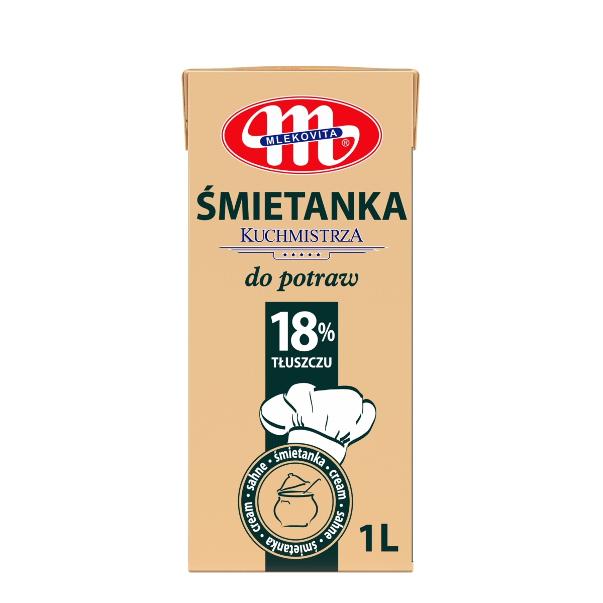 UHT köögikreem (toidukoor), MLEKOVITA 1L, 18%