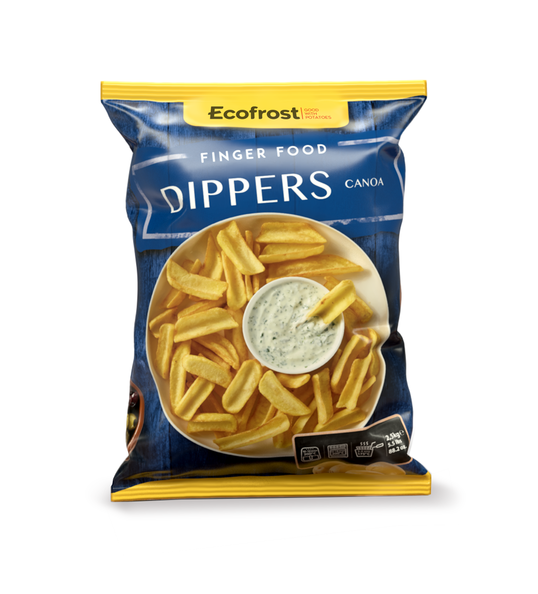 Dippers-friikartul, ECOFROST, 2,5kg (kast 10kg)